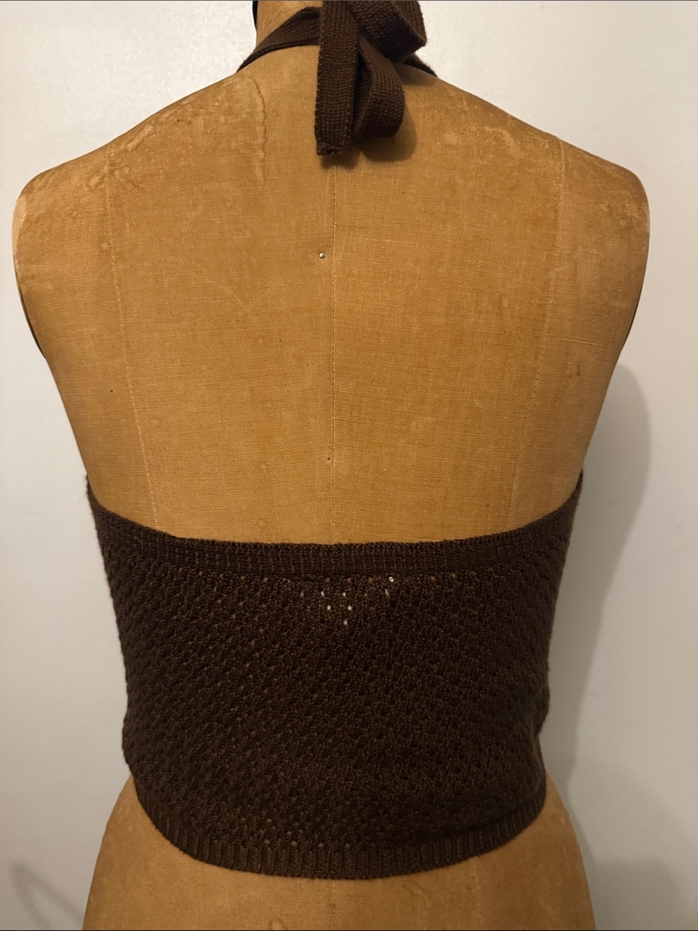 Striped Knit Halter Sweater Tank in Brown, Pink, Cream - Picture 3 of 6
